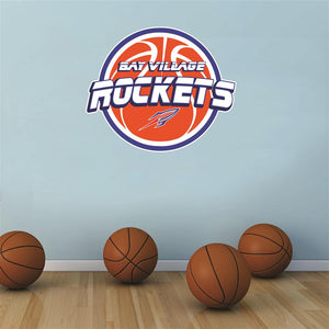 Bay Village Rockets basketball Wall Mascot™ 3 SIZES