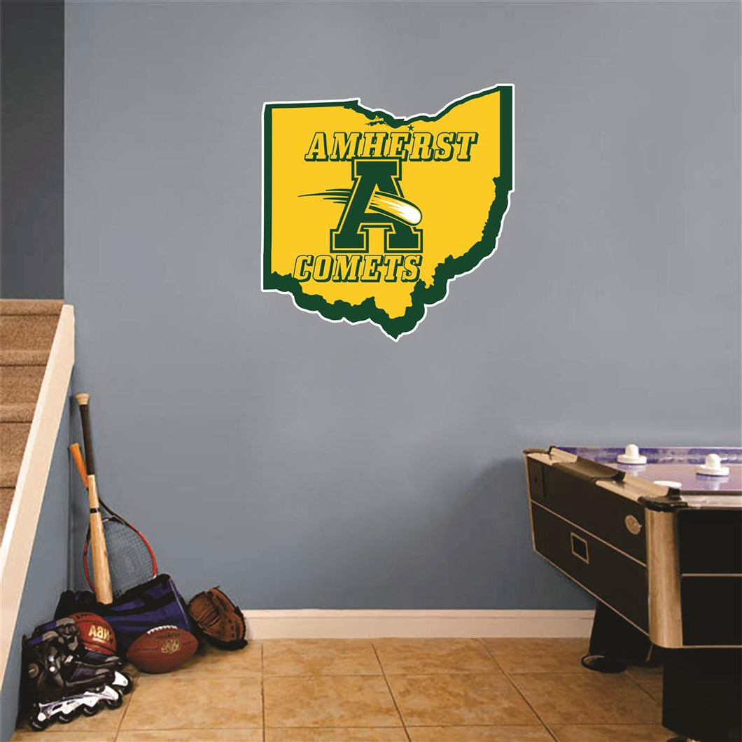 Amherst Ohio Map Wall Mascot™ Version 1