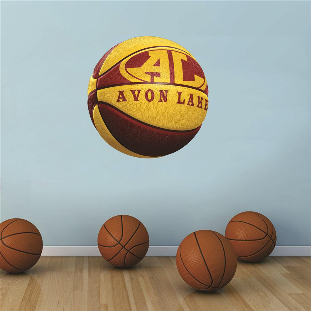Avon Lake Shoremen MAROON and GOLD basketball Wall Mascot™ 3 SIZES