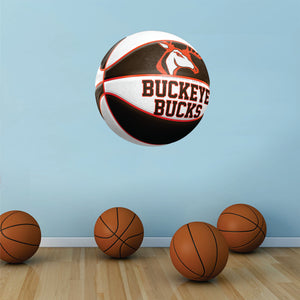 Buckeye Bucks BROWN and WHITE Basketball Wall Mascot™