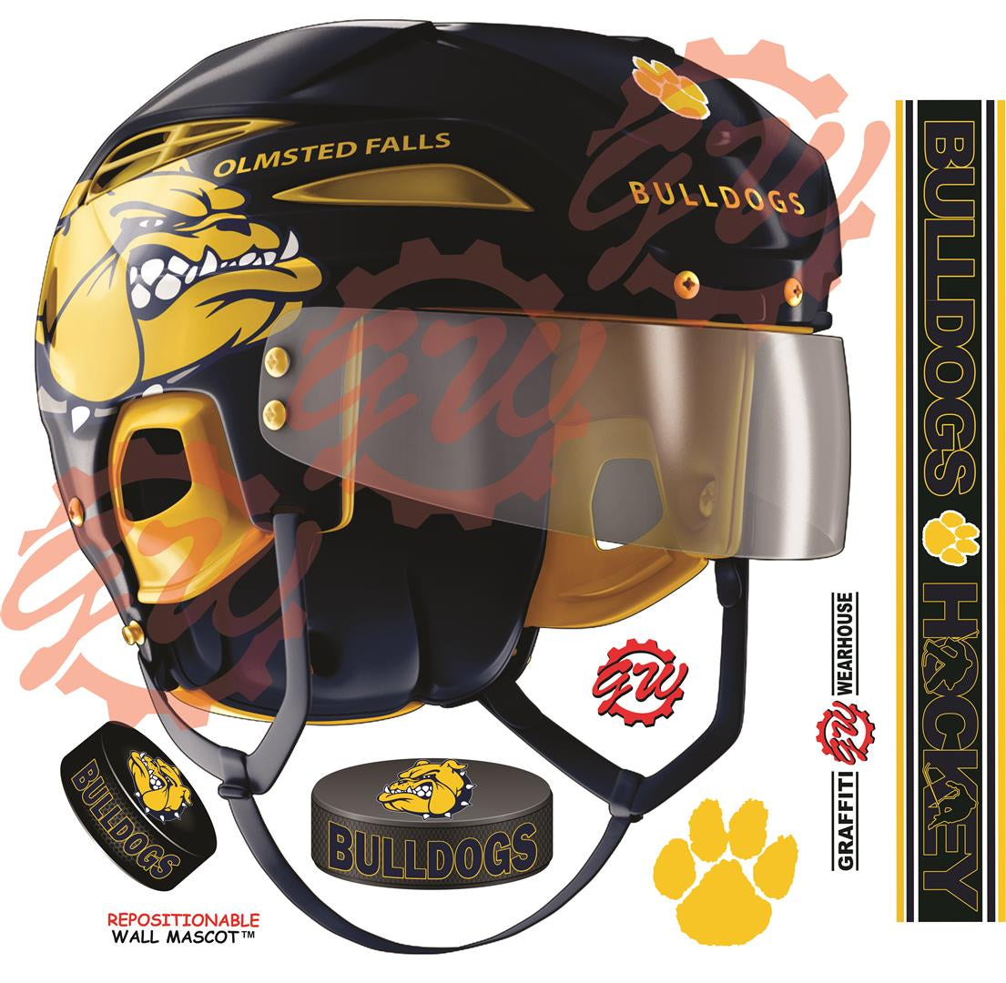 falling football helmet Olmsted Falls Hockey Helmet Wall Mascot™ – Graffiti Wearhouse