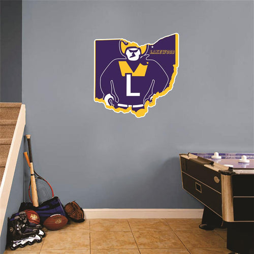 Lakewood Ohio Map Wall Mascot™ Version 3