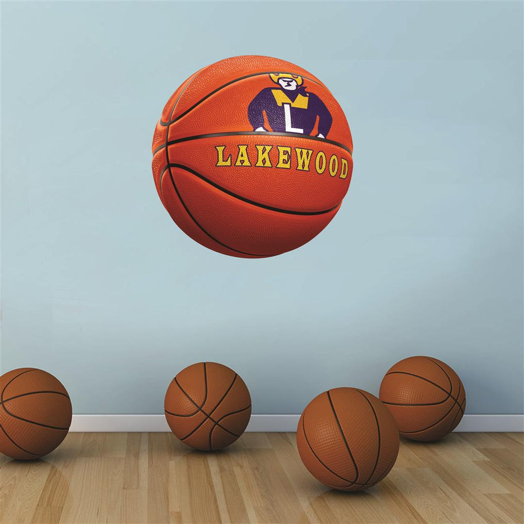 Lakewood Rangers ORANGE basketball Wall Mascot™ 3 SIZES
