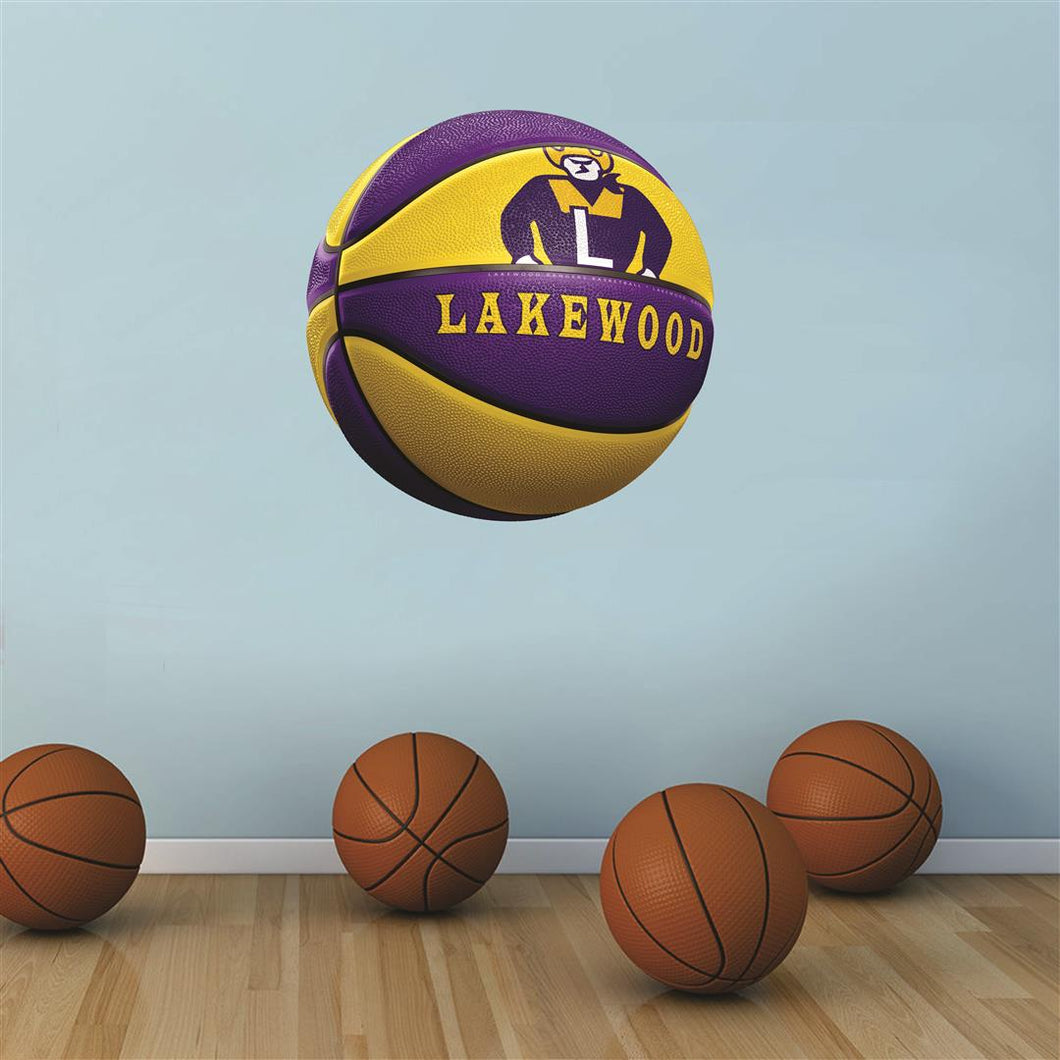 Lakewood Rangers PURPLE and GOLD basketball Wall Mascot™ 3 SIZES