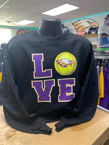 Avon Softball LOVE Crew Sweatshirt