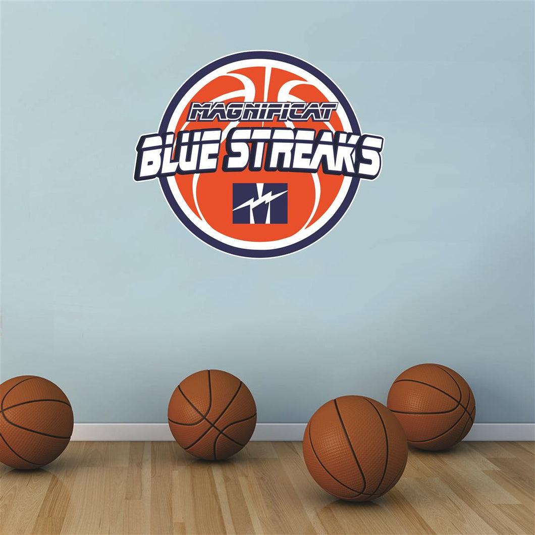 Magnificat Blue Streaks basketball Wall Mascot™ 3 SIZES