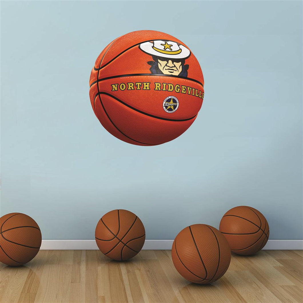 North Ridgeville ORANGE basketball Wall Mascot™ 3 SIZES