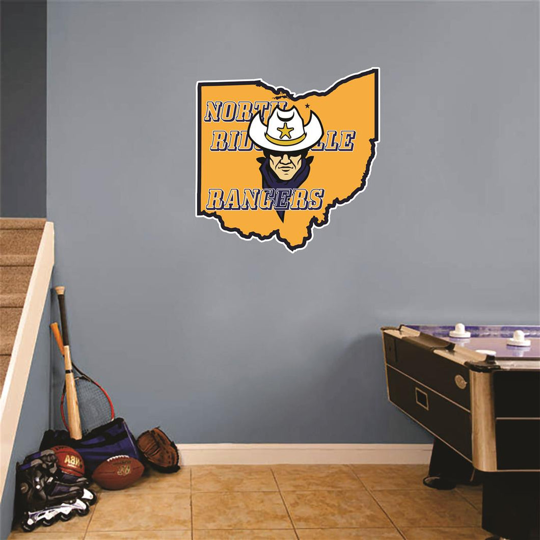 North Ridgeville Ohio Map Wall Mascot™ Version 1