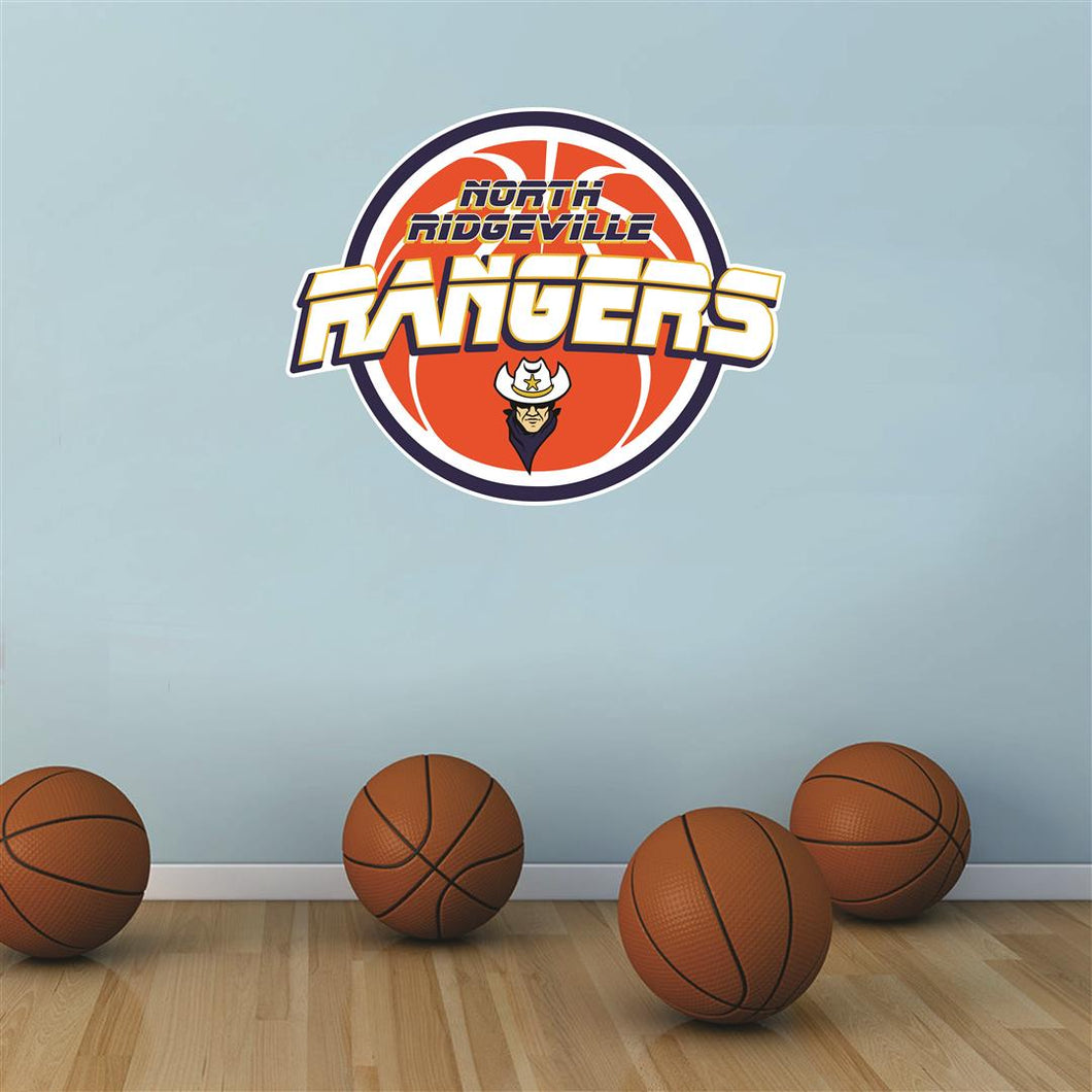 North Ridgeville basketball Wall Mascot™ 3 SIZES