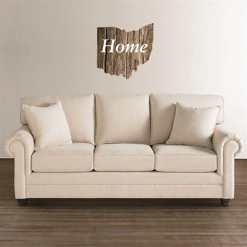 Ohio Shape Distressed Light Wood Wall Mascot™