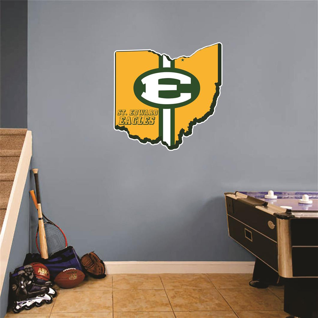 St. Eds Ohio Map Wall Mascot™ Version 2