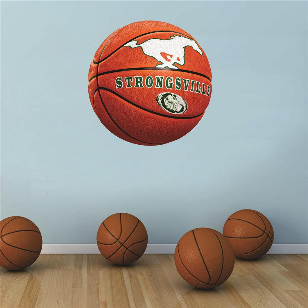 Strongsville Mustangs ORANGE basketball Wall Mascot™ 3 SIZES