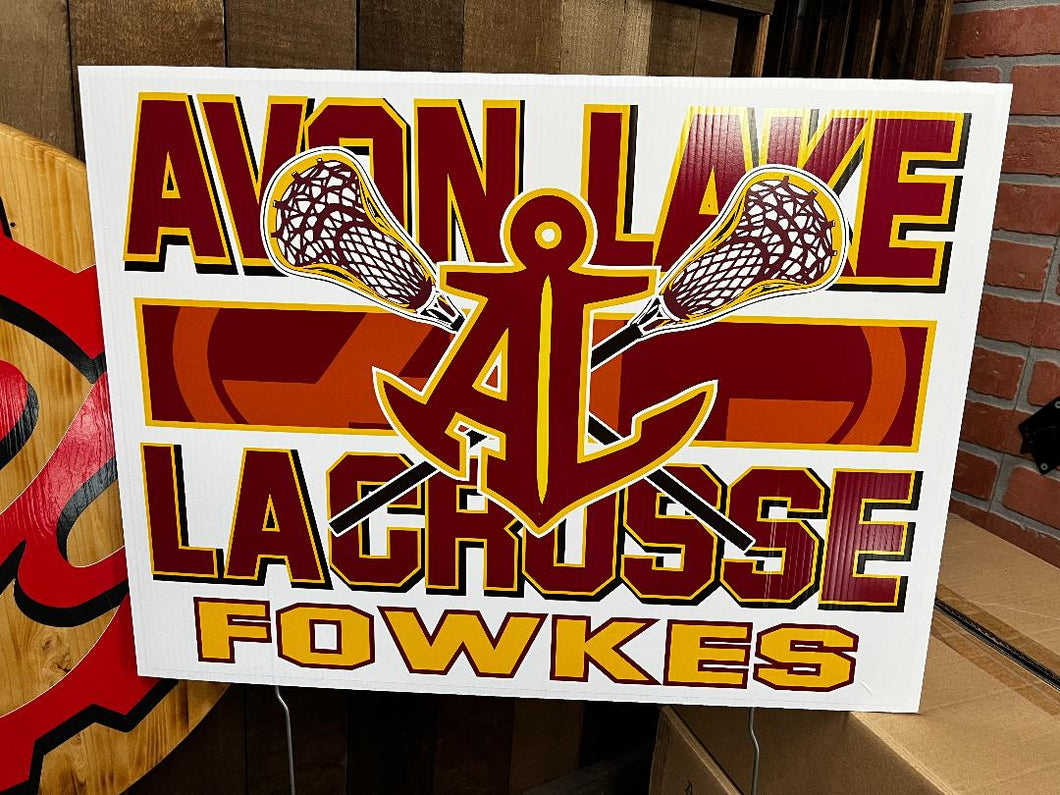Avon Lake Lacrosse Yard Sign